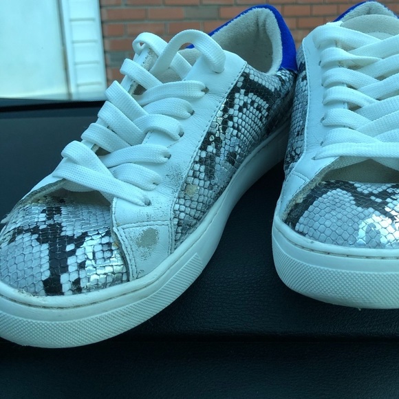Steve Madden Women's Rubie Round Toe Lace up Sneaker BLK/WHT/MU size 7M - Picture 6 of 16